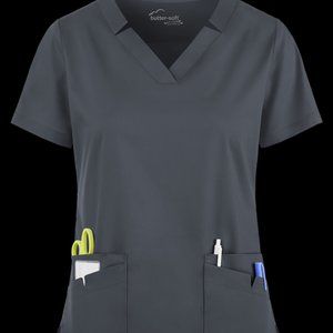 UA Butter-Soft V-neck Notch Scrub Top and Joggers